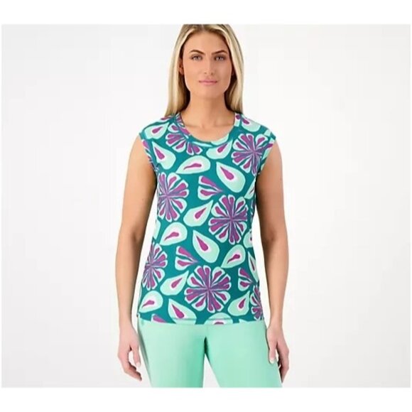 Gymwrap Everyday Tank with High Low Hem Torn Harbor Purple Green Womens Small - Picture 1 of 7